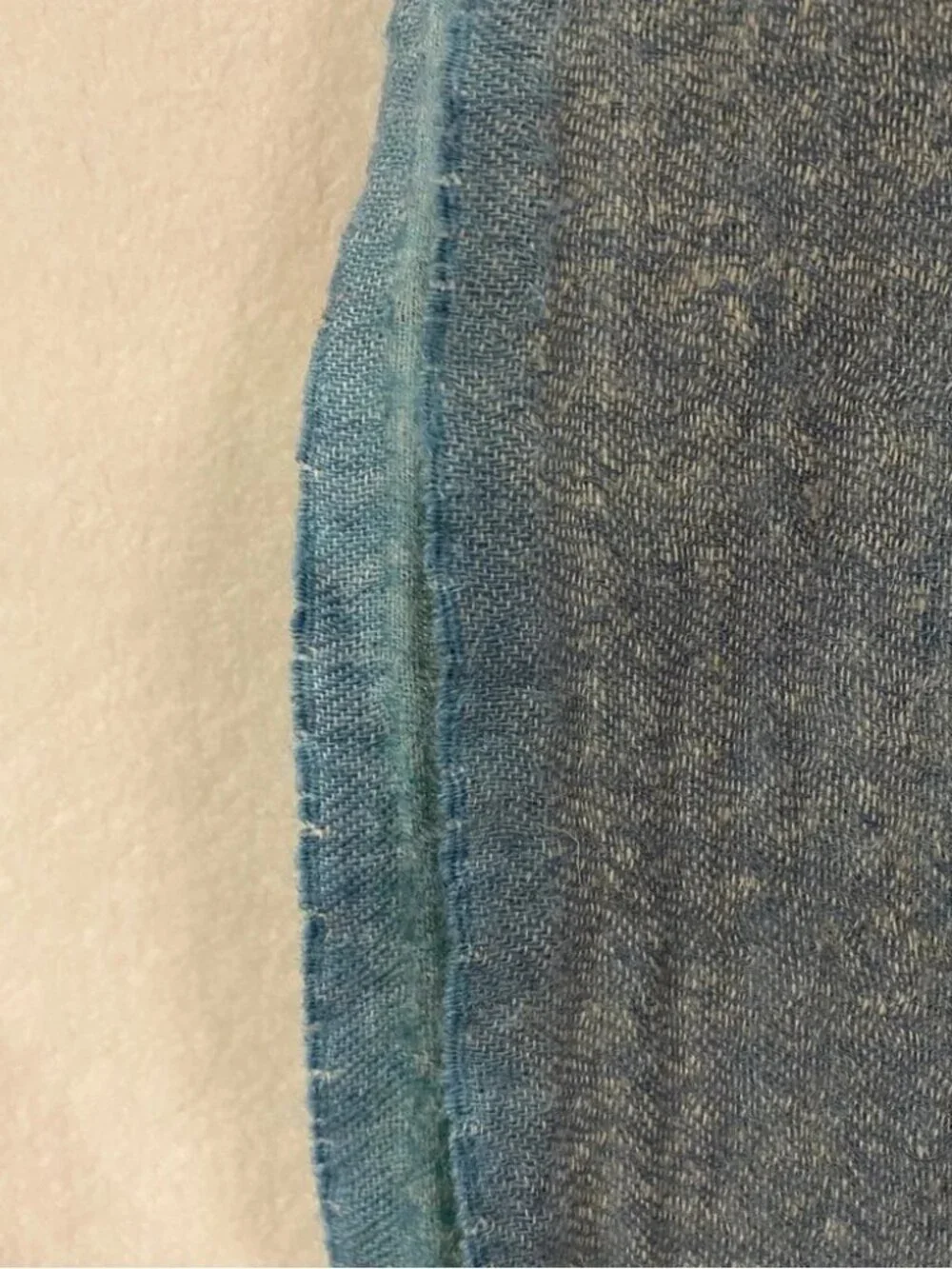 Iosis Paris Yves Delorme blue 100% woven wool 49